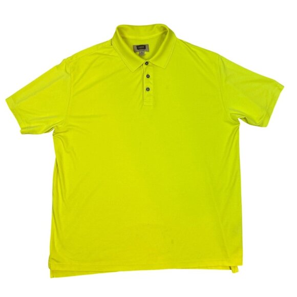 Foundry Men’s Lightweight Quick-Dri Bright Yellow Performance Golf Polo 2XL - Picture 1 of 8